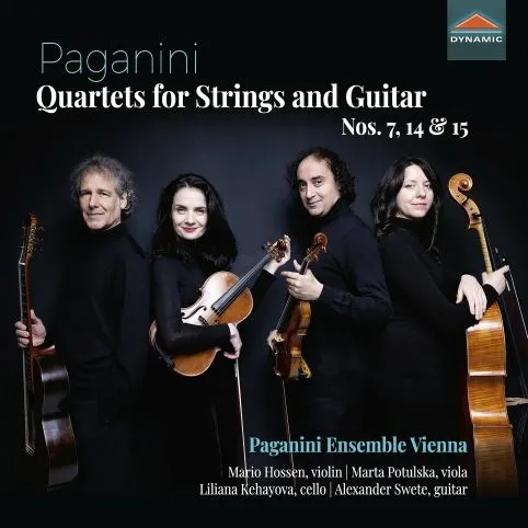 Cover of Niccolò Paganini – Quartets for Strings and Guitar, Nos. 7, 14 & 15